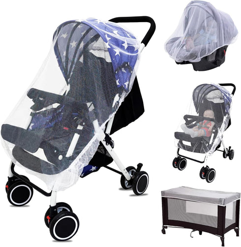 South to East Mosquito Net for Stroller, Portable Baby Bug Netting with Storage Bag, Breathable for Travel (White)