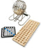 WE Games Retro Bingo Game Set with Metal Rotary Cage, Deluxe Wooden Master Board, Family Games