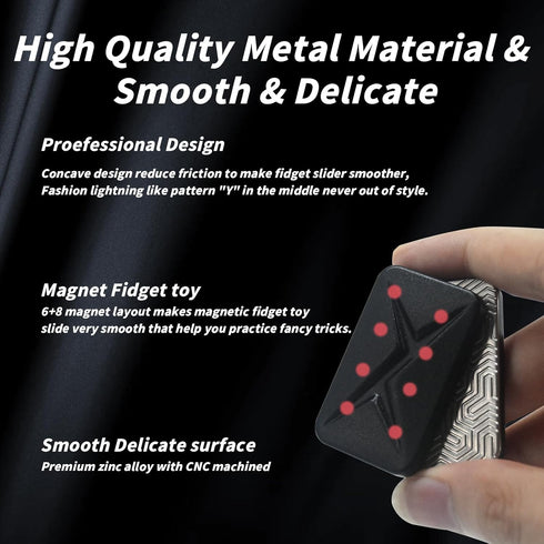 Fidget Toys Adults, Trackless Fidget Slider, Metal Magnetic Haptic Fidget Slider, Fidget Toys for Stress Relief, Cool
