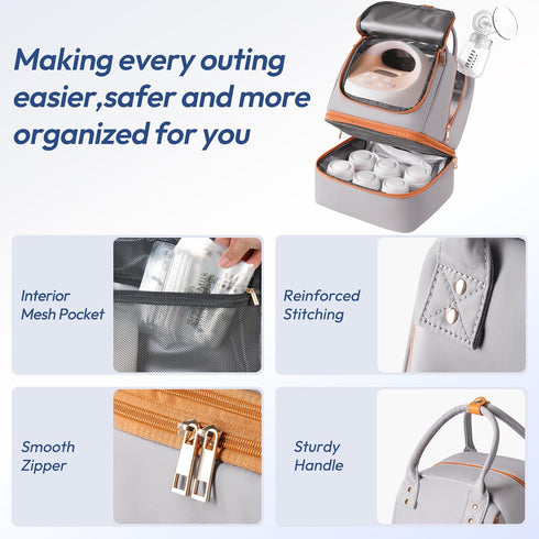 S1/S2, Pack, Backpack NCVI Breast Pump Bag for Spectra Breast Milk Cooler Travel Bag with Ice Double Layer Removable