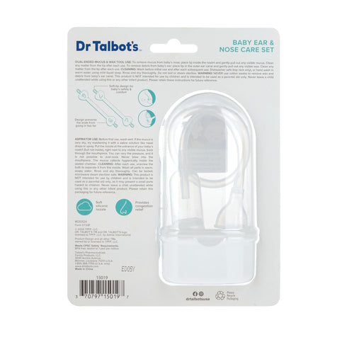 Talbot's Set Dr. Baby Nose and Ear Care - Breathe-EEZ Nasal Aspirator and Nose and Ear Cleaner Tools for Babies - Baby