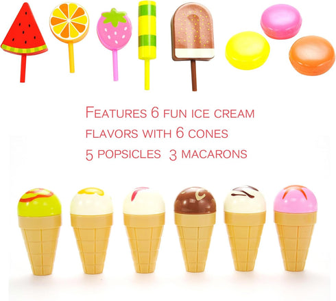 PowerTRC 22 Pcs Sweet Treats Ice Cream & Desserts Tower Playset for Kids' Adventures