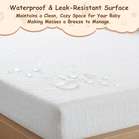 Pack 38"x26", Pack and Play Mattress Waterproof Portable Crib N Play Mattresses with Washable Cover and Travel Bag