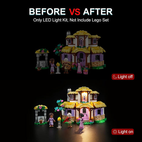 LED Light Kit for Lego Disney Asha’s Cottage 43231 Building Set, Compatible with Lego 43231 (Lights Only)