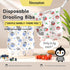 24 Pack 13.78x 9.45 (24pcs Disposable Feeding Bibs, Individual for Baby & Kids -Adjustable Adhesive Tabs, Toddler Bibs