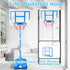 Kids Basketball Hoop Adjustable Height 3.5FT-6.2FT, Mini Indoor/Outdoor Game Gift for Boys & Girls (Blue)