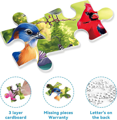 ZSYCZAO 500 500 20.5 15 Pieces Puzzle for Adults, Puzzles for Adults Pieces, Spring Birds Floral Pond Nature Jigsaw
