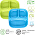 GET FRESH PLA Kids Divided Plates Set – 2-pack Melamine-Free Sectioned Plates for Kids and Toddlers – Stackable BPA-free Childrens Dinnerware Divider Plates – Reusable 3 Compartment Kids Plates by GET FRESH