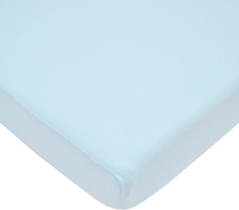 TL Care Mini Crib Sheet, 100% Natural Cotton Jersey Knit, Blue, 24" x 38", Soft Breathable for Boys and Girls