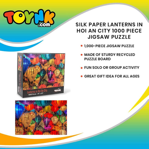 Lanterns in Hoi An City, Vietnam - Floating Lights Puzzle for Adults and Kids, 1000 Piece Jigsaw Toy for Game Night