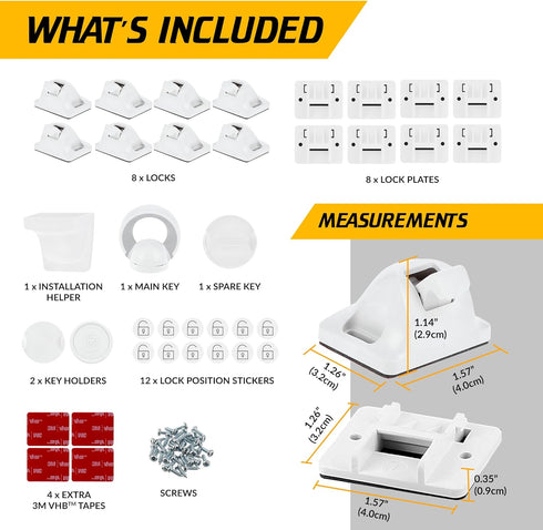 UPGRADED LICYFERN Magnetic Cabinet Locks (8 Locks & 2 Keys) - Invisible Baby Proofing Child Safety Lock, Easy to Install