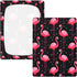 Bseiialft 52 28 Flamingos Black Crib Sheets for Boys Girls Soft and Breathable Cotton Baby Sheets for Standard Crib