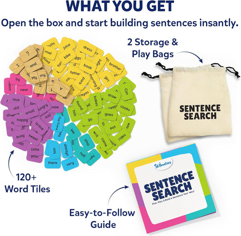 120+ (1.3 1 Inches), 5, 6, 7, 8 Skillmatics Educational Board Game - Sentence Search, Fun Learning Toys and Games
