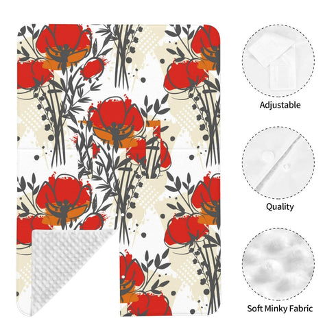 CQMZJHU Red Poppies Baby Car Seat, Rain Shelter, Multifunctional Nursing Cover for Newborns, Mother Care, Breastfeeding
