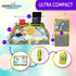 Setup Gray Foldable Origami Kids Travel Tray Placemat Cover, Easy to with Bonus Portable Multipurpose Side Pockets