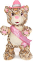 Cuddle Barn - Girl's Night Gina, 14 Inches Animated Musical Singing Dancing Party Leopard Plush Toy