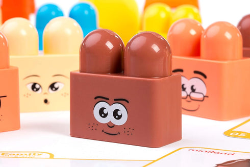 Miniland Family Diversity Blocks Game - 3-6 Years, 1-6 Players, Empathy, Cultural and Racial Inclusion, Build Self