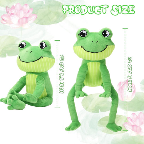 Frog Stuffed Animal Plush Frog Toy Soft Cuddly Cute Green Frog Plushie with Long Leg Home Sofa Decor for Birthday Halloween (17 Inch)