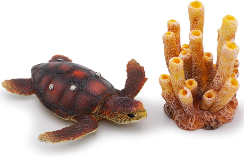 Gemini&Genius Sea Turtle Toys for Kids - Realistic Sea Turtle Figurine Toy - Under The Sea Life Educational Gifts and