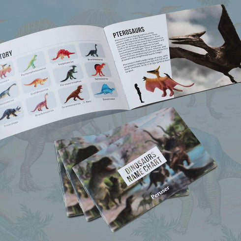 Dinosaurs Toys 12-Pack, 5" to 7" Realistic Dinosaur Figures with Book, Great Gift Set for Kids