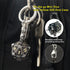 Haxtec Mini Metal DND Dice Set - 20mm Black Gold Hollow D20 Necklace with Antique Tiny Copper Dice
