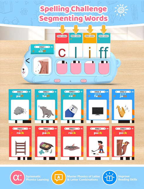 QuTZ Talking Phonics Flash Cards, Mastering Numbers and Letter Sounds, Preschool Learning Activities for Toddlers