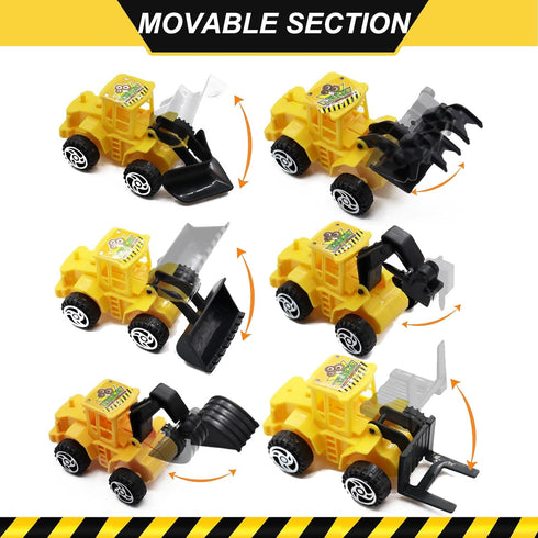 Tnstk 18 Set Construction Cake Topper, PCS Construction Cake Decorations Excavator Tower Crane Cupcake Topper Traffic