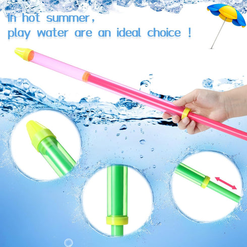 22.4 Inch Crayon Water Guns, Water Tube Squirters for Summer Pool Party, 24 Pieces Squirt Guns
