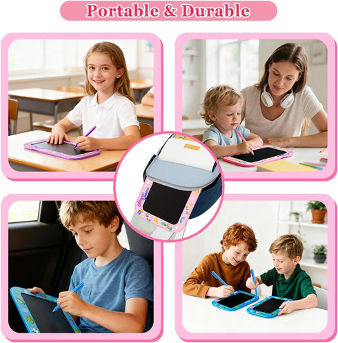 Urcoobela 2 Pack Kids,10Inch 3 4 5 6 7 8 (Pink&Purple-10IN) LCD Writing Tablet for Colorful Reusable Electronic Toddler