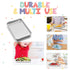 TeamFar Kids Plates Set of 4, Stainless Steel Toddler Training Trays, 7.3"×5.3"×0.8", Healthy & Toxic Free, Dishwasher