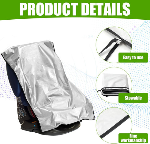 2 BBTO Pcs Car Seat Sun Shade Cover Car Seat Cooler Toddler Cover Heat Protector Reflective Baby Keep Baby Cool