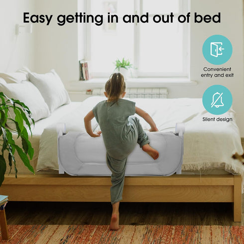 35.1" NUTIKAS Baby Bed Rail Guard for Toddlers - Toddler Bed Side Rails for Crib, Twin, Full, Queen Bunk Size Bed Swing