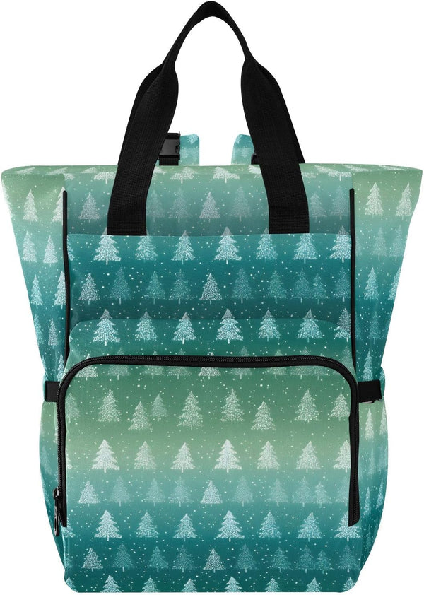 SUABO Tree Green Gradient Pattern Baby Diaper Bag Backpack Large Bag Waterproof Travel