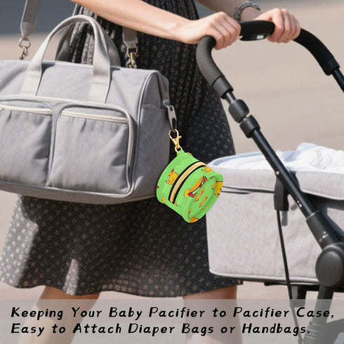 YETTASBIN Cute Ducks Portable Pacifier Holder Case with Metal Hook Buckle & Zipper for Diaper Bag and Stroller
