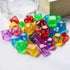 DND Dice 5×7 Sets - 35 Pieces Transparent Rainbow Polyhedral Dice for RPG MTG Table Game