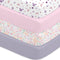 Little Grape Land Crib Sheets 4 Pack, Microfiber Fitted Crib Sheet for