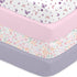 Little Grape Land Crib Sheets 4 Pack, Microfiber Fitted Crib Sheet for