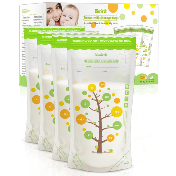 112 Count Breast Milk Storage Bags for Freezer, 8oz BPA-Free Breastmilk Bags,