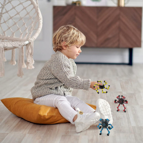 YIZER Spinners,3PCS Favors(Style-2) Easter Basket Stuffers Transformable Fidget Funny Sensory Fidget Toys Deformable