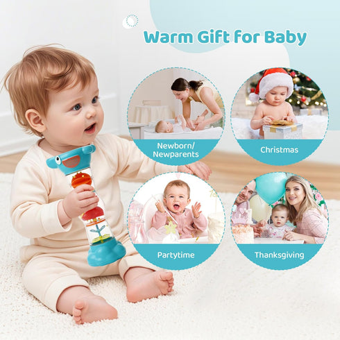 MQGEWQ 6-12 1 9.8 6 7 8 9 10 Montessori Baby Toys for Months Year Old,Rain Stick Baby Rattle Shaker Infant Sound Toy