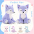 5 Set, 20 inches MaoGoLan Large Fox Plush Stuffed Animal, Pcs Stuffed Foxes Plush Toy Purple Mama Fox Toy with Babies