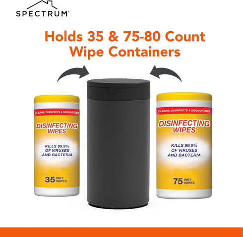 Countertop, Spectrum Disinfecting Wipes Container Refillable Stainless Steel Wipe Holder for Bathroom Kitchen School