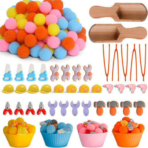 167pcs Tool Sensory Bin Filler Fine Motor Toys Kids Tool Box Sensory