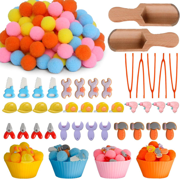 167pcs Tool Sensory Bin Filler Fine Motor Toys Kids Tool Box Sensory