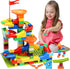 COUOMOXA Marble Run Building Blocks, Classic Large Blocks Maze Track Sets for Toddlers, Educational STEM Toys
