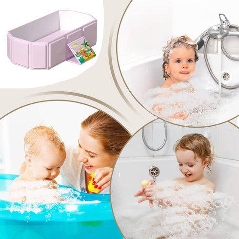 Generic 0-8 9.84 Inches Foldable Bathroom Bathtub - Anti-Slip Bathing Tub for Years Old, Portable Foldable Tubs |