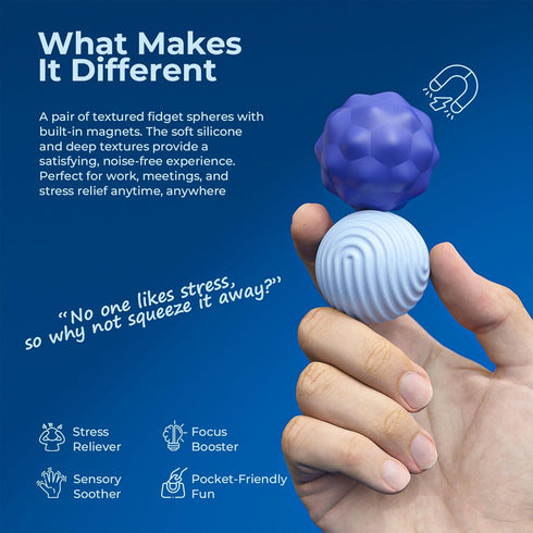 Generic 2Pcs Large Silicone Magnetic Balls Fidget Toys for Adult & Teens - Stress Balls Sensory Toys for Autism ADHD