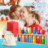 pamexin 7 Family Games for Kids, Wooden Bowling Color Matching Game with Bright Pins and Storage Bag, Family Board