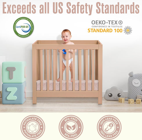 38x24x3 Mini Crib Mattress Dual-Sided Soft Cotton Cover Premium Ventilated Cooling Memory Foam Baby Mattress w