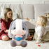 HOUPU Soft Toy - Sitting Lop Eared Rabbit, Easter White Rabbit Stuffed Bunny Animal with Carrot